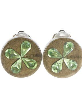 CHANEL Clover Earring gold plastic/Plated Gold Clover 8g Women